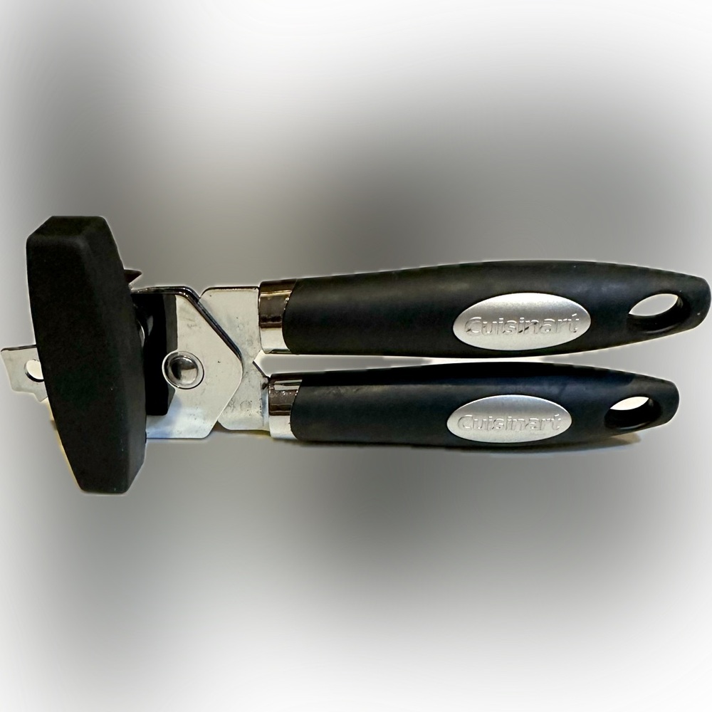 CUISINART HANDHELD MANUAL CAN OPENER STAINLESS STEEL KITCHEN TOOL RUBBER HANDLE